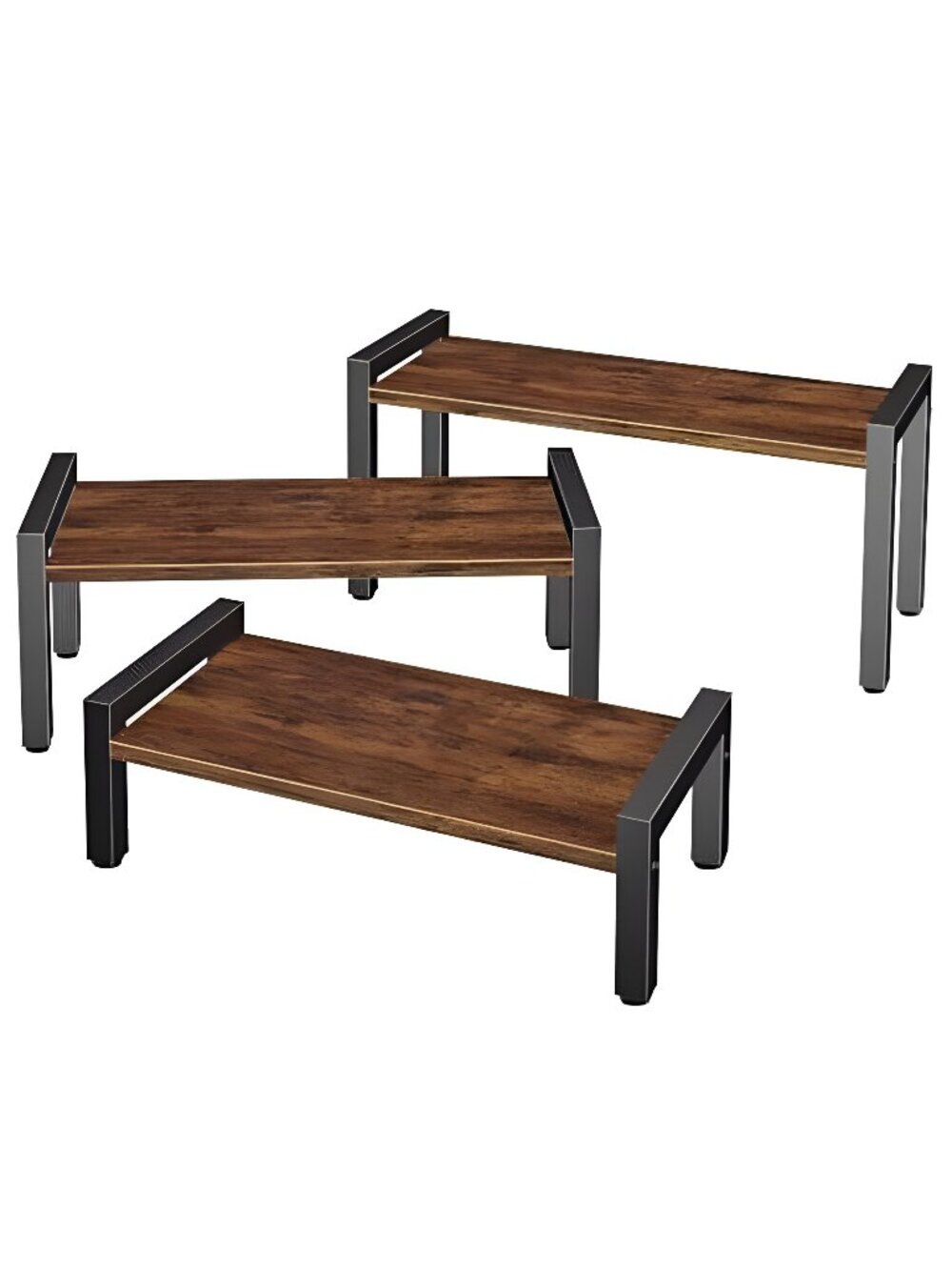 Wood Risers Display Stands & Cupcake Stand, 3 Tier Stepped Display Shelf
